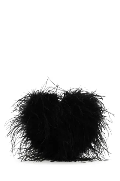 Alexander Wang Heart Feathered Satin Insert Clutch
