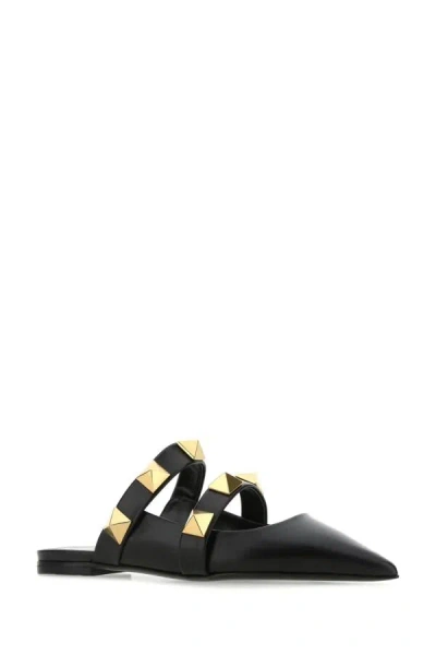 Valentino Roman Stud Leather Point-toe Flats