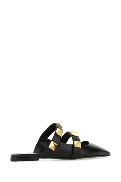 Valentino Roman Stud Leather Point-toe Flats