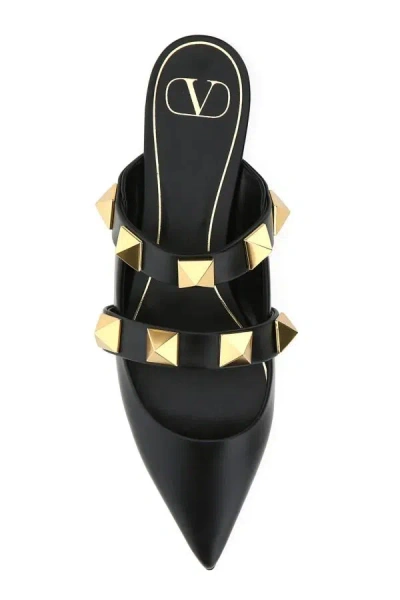 Valentino Roman Stud Leather Point-toe Flats