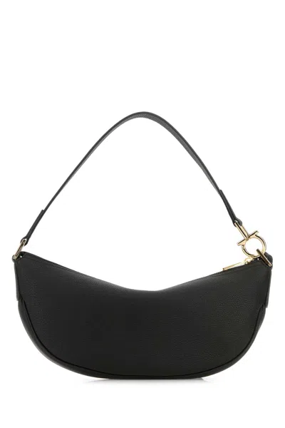 Shop Ferragamo Black Leather Shoulder Bag