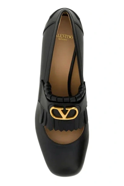 Valentino Garavani Vlogo Signature Fringed Calfskin Pumps 55mm Woman Black 40