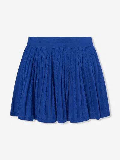 Polo Ralph Lauren Ralph Lauren Girls Striped Cable Knit Top And Skirt Set In Blue