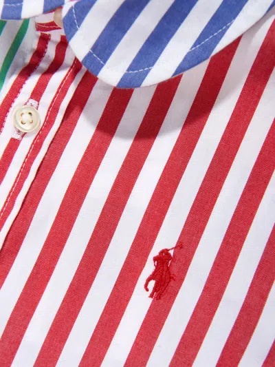 Polo Ralph Lauren Girls Striped Shirt Dress In Multicoloured