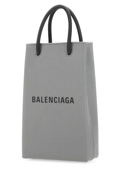 Balenciaga Woman Grey Leather Phone Case