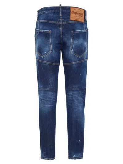 Dsquared2 Distressed Slim-fit Jeans With Unique Splatter Detailing