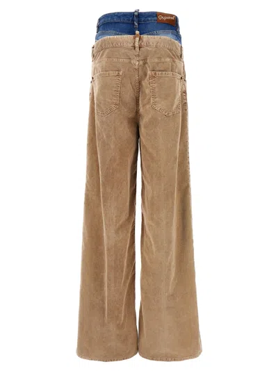 Dsquared2 Corduroy Dual Waistband Wide-leg Trousers