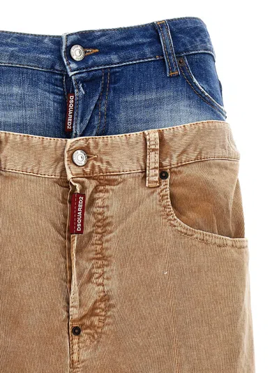 Dsquared2 Corduroy Dual Waistband Wide-leg Trousers