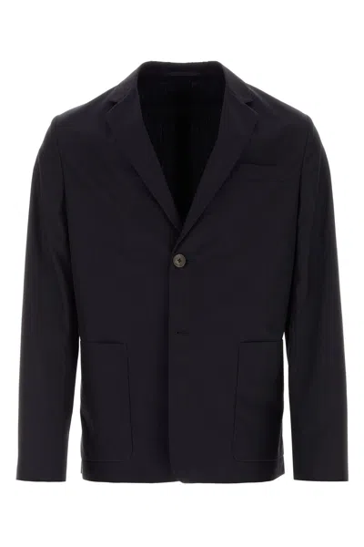 Prada Structured Cotton Blazer With Notch Lapels