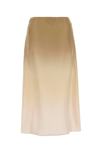 Prada Silk Midi Skirt