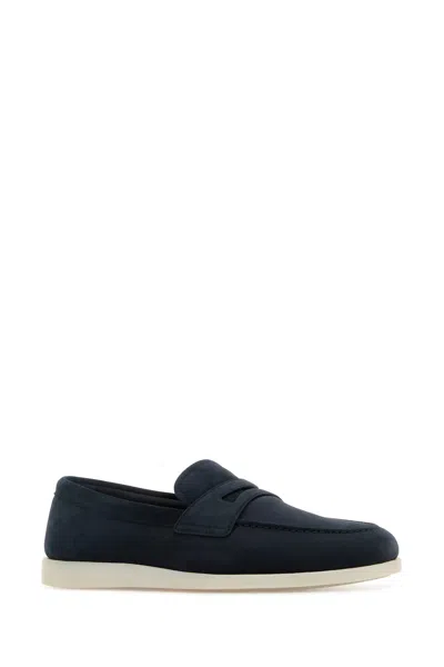 Church's Blue Suede Saddle Loafers