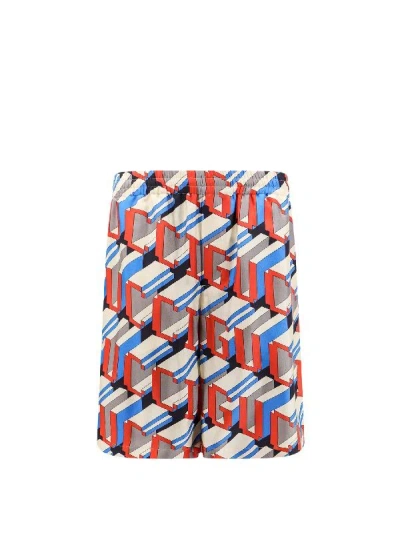 Gucci Silk Bermuda Shorts With Pixel Print