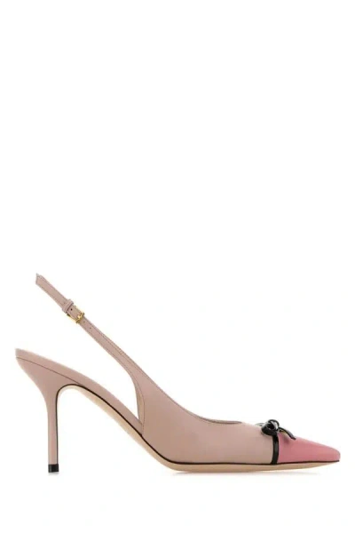 Valentino Vlogo Pointed Slingback Leather Kitten Pumps