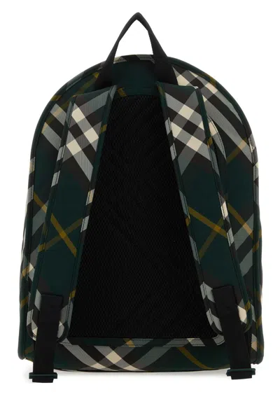 Burberry Check Pattern Shield Backpack With Front Zip