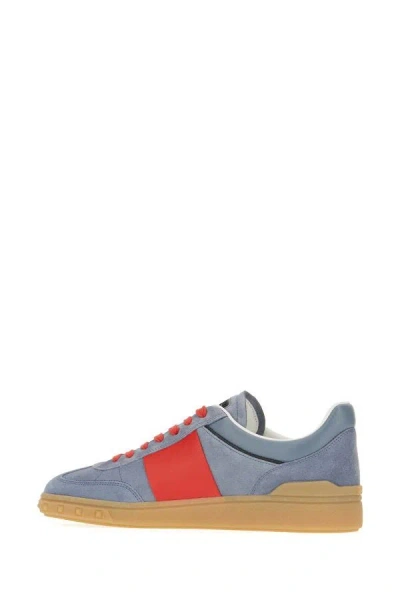 Valentino Garavani Men Upvillage Low Top Sneaker In Split Leather And Calfskin Nappa Leather