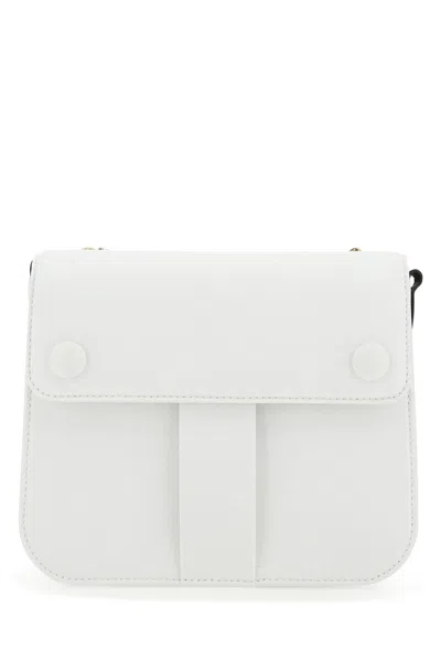 Maison Margiela Two-tone Leather And Cotton New Lock Square Handbag In Black
