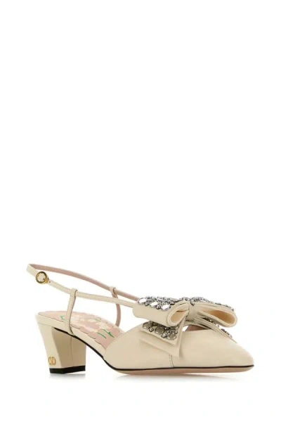 Valentino Bowow 45 Crystal Embellished Slingback Pumps