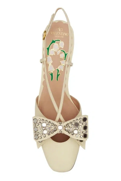 Valentino Bowow 45 Crystal Embellished Slingback Pumps