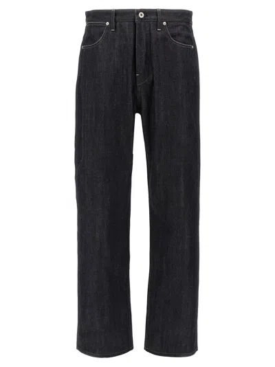 Jil Sander Blue Jeans With Belt Loops And Logo Patch On The Rear In Denim Man In Blue