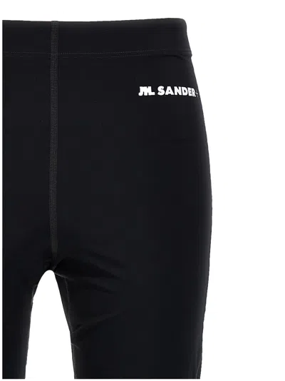 Jil Sander Black Leggings With Printed Waistband