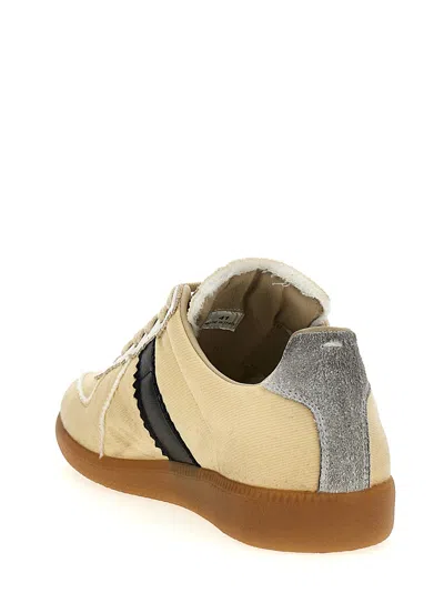 Maison Margiela Replica Leather And Suede-trimmed Twill Sneakers