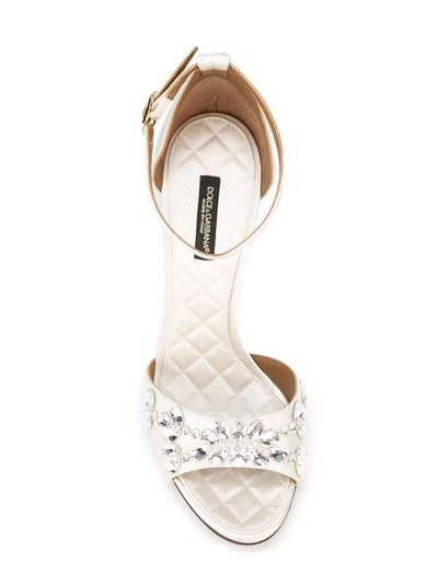 Shop Dolce & Gabbana Embellished Sandals - White