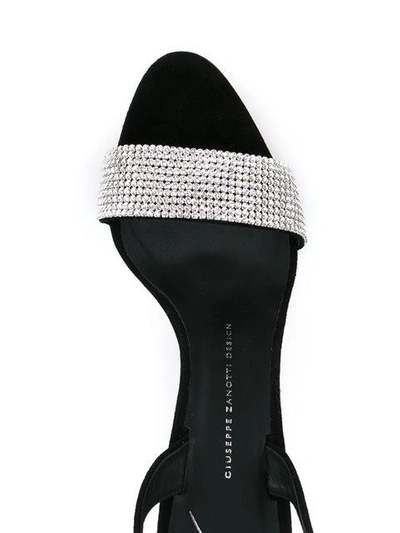 Shop Giuseppe Zanotti 'sophie' Crystal Sandals In Black