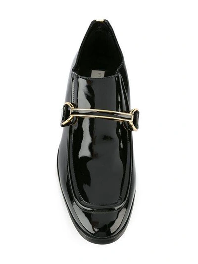 Shop Stella Mccartney Patent Buckle Loafers - Black