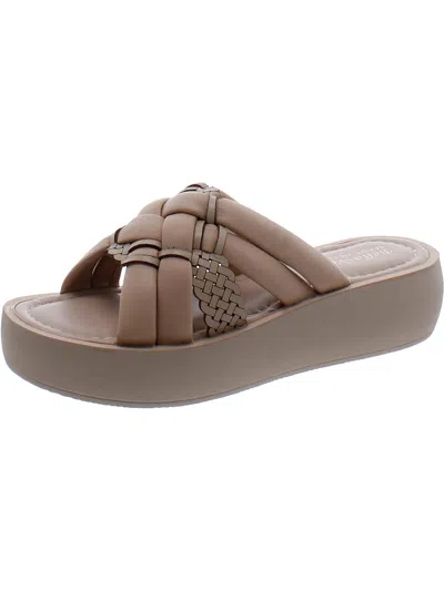 Bella Vita Ned-italy Womens Leather Woven Slide Sandals In Brown