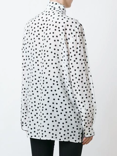 Shop Dolce & Gabbana Polka Dot Blouse In White