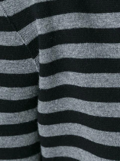 Shop Sonia Rykiel Striped Long Cardigan In Black