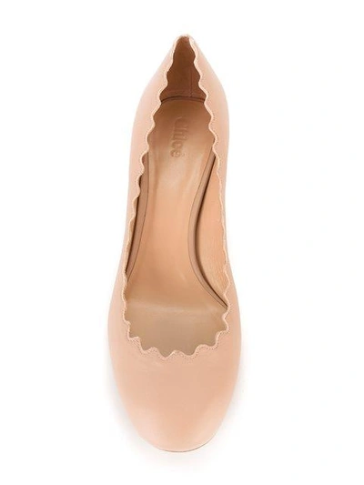 Shop Chloé Nude Lauren 60 Leather Pumps