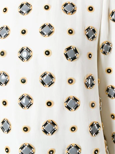 Shop Diane Von Furstenberg Dvf  - Geometric Pattern Embellished Blouse