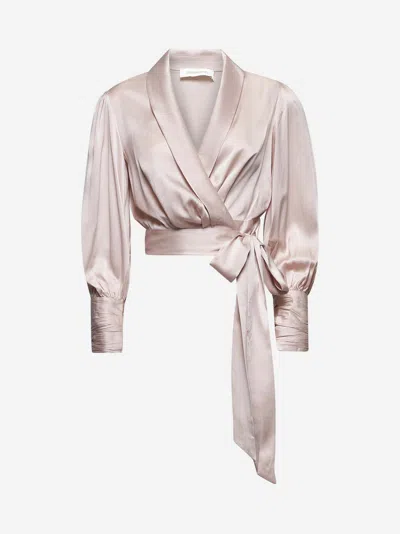 Zimmermann Long-sleeved Silk Wrap Top