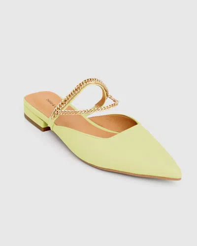 Belle & Bloom On The Go Leather Flat In Orange