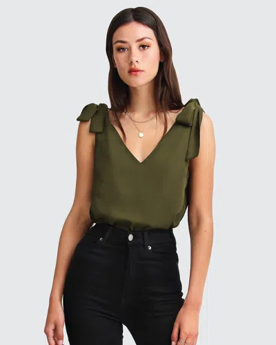 Belle & Bloom Feel For You V-neck Top In Green