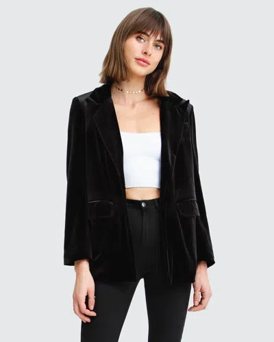 Belle & Bloom Eternity Oversized Velvet Blazer In Black