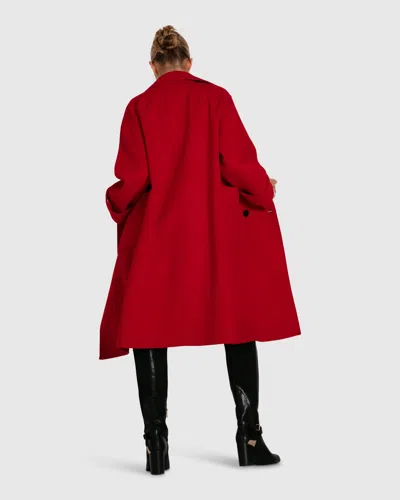 Belle & Bloom Rumour Has It Oversized Wool Blend Coat In Red