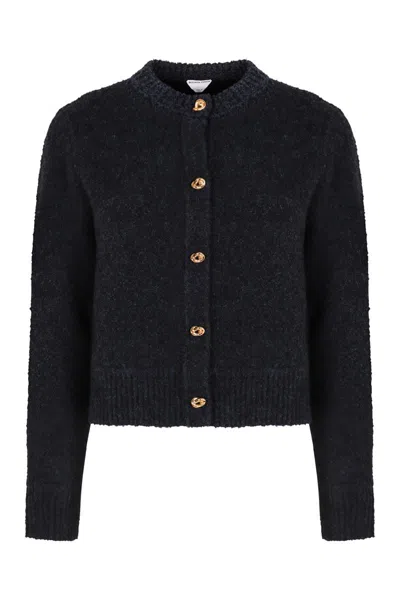 Bottega Veneta Boucle Cardigan In Blue