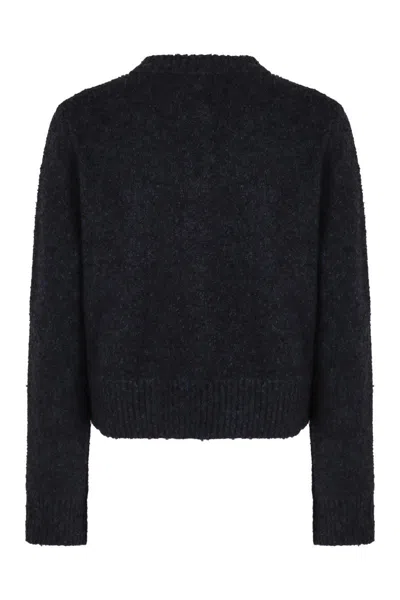 Bottega Veneta Boucle Cardigan In Blue