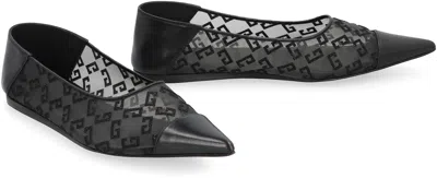 Givenchy Mesh Pointed Ballerina Shoes In Black