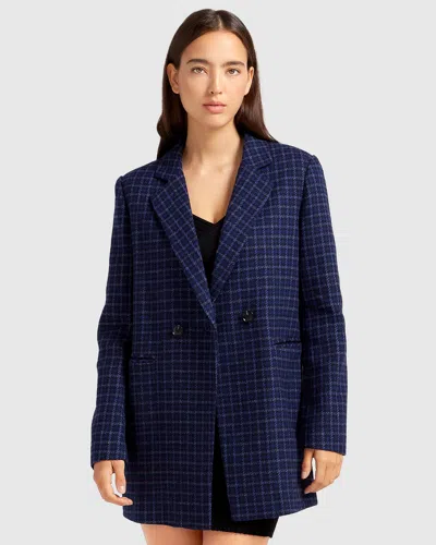 Belle & Bloom Cambridge Oversized Wool Blazer In Blue