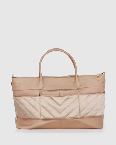 Belle & Bloom Meet Me In Paris Weekender Bag- Natural In White