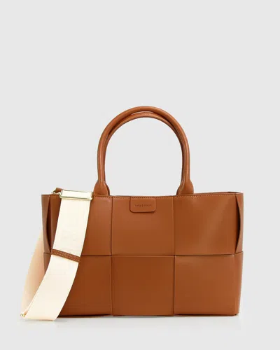 Belle & Bloom Long Way Home Woven Tote In Brown