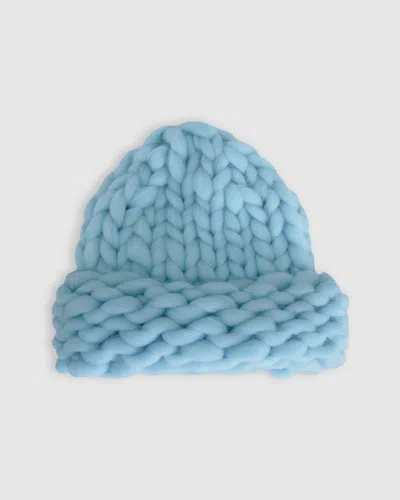Belle & Bloom Snowflake Hand Knitted Beanie In Blue