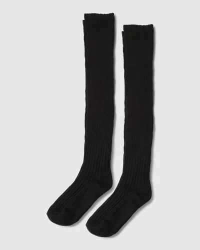 Belle & Bloom End Game Tall Solid Tube Socks In Black
