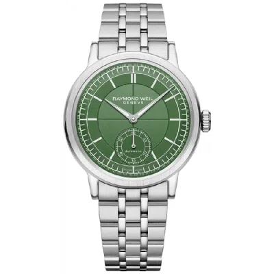 Raymond Weil Millesime Automatic Small Seconds Green Dial Steel Men's Watch 2930-st-52001 In Green