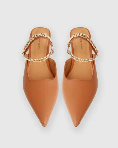Belle & Bloom On The Go Leather Flat In Brown