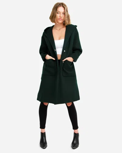 Belle & Bloom Walk This Way Wool Blend Oversized Coat In Green