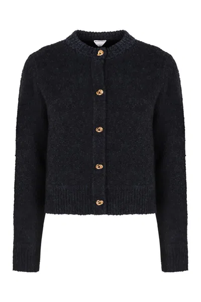 Bottega Veneta Boucle Cardigan In Blue